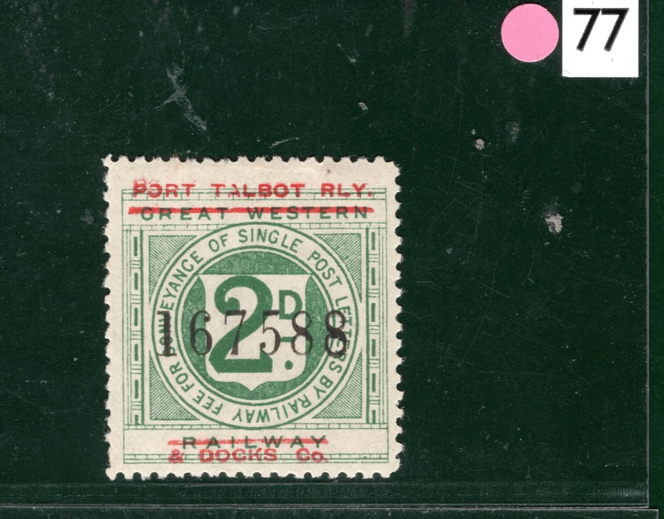 GB Wales GWR PORT TALBOT & DOCKS RAILWAY Letter Stamp 2d Mint MM PIW77 - Image 3 of 4