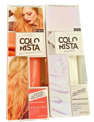 L'Oreal Paris Colo Rista Semi-Permanent Color Peach 100 and Clear Mixer