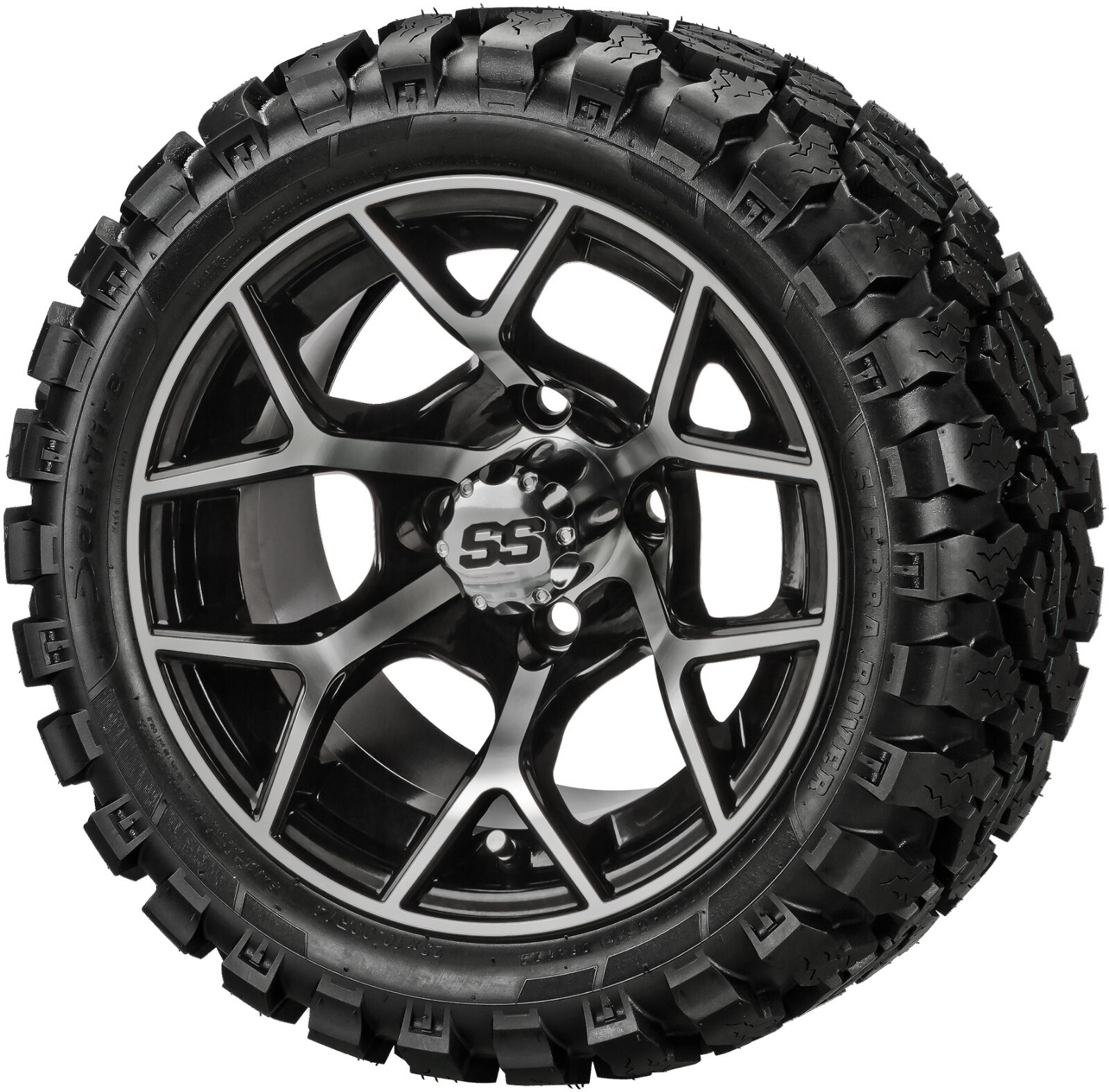 (4) 23x10R14 Sierra Rover Radial Tires on 14x7 Black/Machined Ninja ...