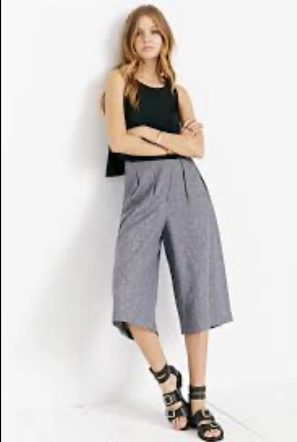 Culottes Silence + Noise de lino y algodón de pierna ancha talla 4 plisados con falda Foto 2 de 4