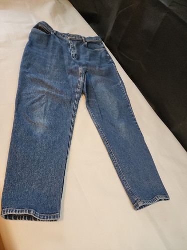 Pantalones de mezclilla para mujer Liz Wear talla 14 pequeños rectos medianos elásticos azules - Imagen 2 de 11