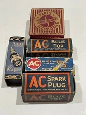 597 - 5 Vintage Empty Car Boxes / AC Blue Top / Reflex Ranger / Studebaker Parts