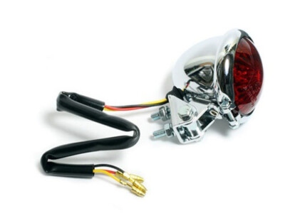 LED Rücklicht Bates Style chrom Bobber Chopper Harley Cafe Racer Taillight 