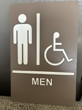 Men  s ADA Restroom Sign 6  x9  Brown