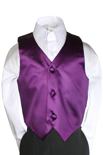 23 color Satin Vest only for Boy Teen Formal Party Graduation Tuxedo Suit 8-28 - Picture 9 of 47
