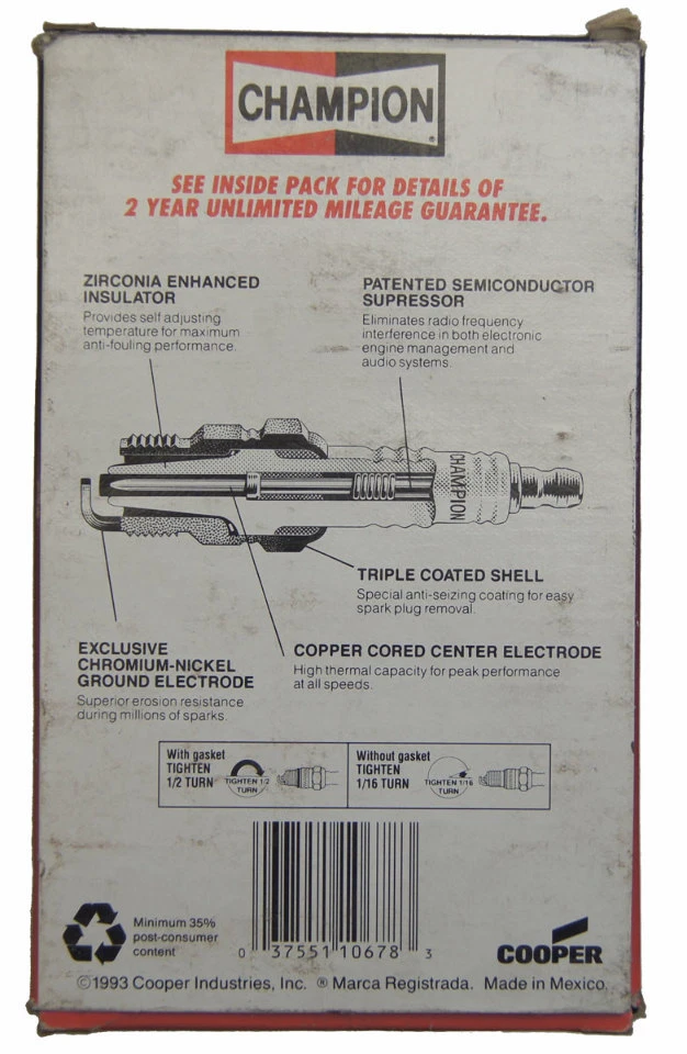 Champion Copper Plus Spark Plugs Pack of 6 New Stock No.82 RFN14LY - Изображение 2 из 4