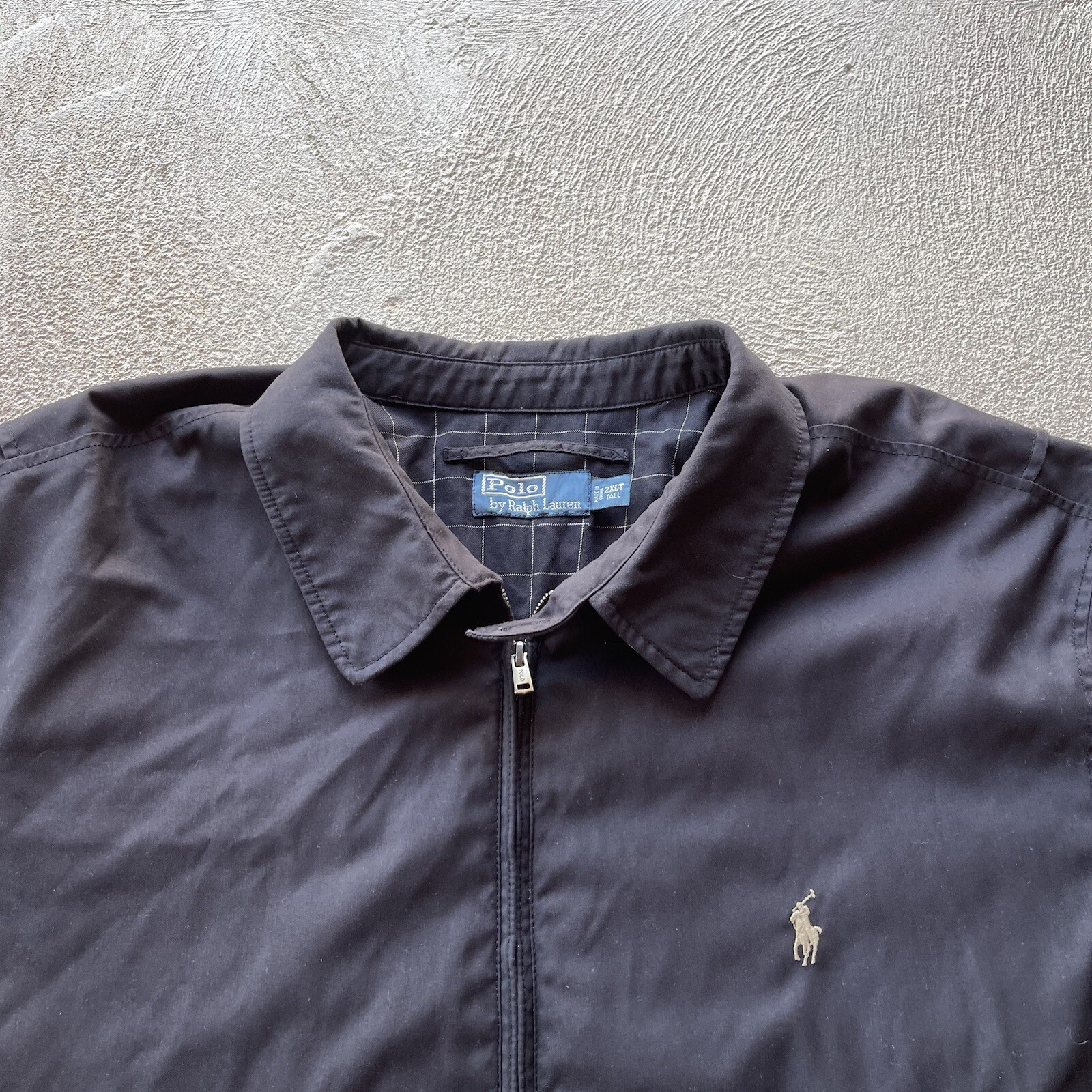 Polo Ralph Lauren Giacca Uomo 2XLT Nero Harrington Zip Up Bomber Pony Basic