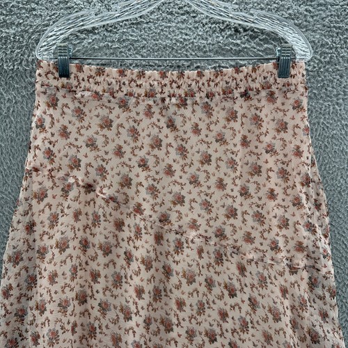 Lauren Ralph Lauren Skirt Womens 10 Pink Floral Asymmetric Lined Boho Skirt - Picture 9 of 10