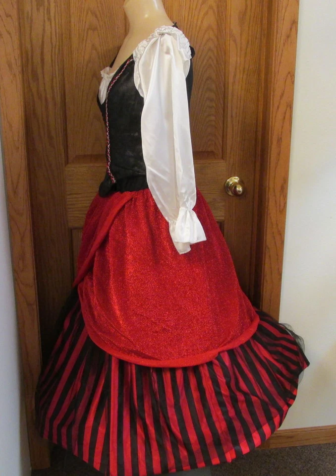 Sexy Vestido Aro Para Mujer Disfraz de Halloween Pirata Mujer Gitana Renacimiento Pequeño Foto 4 de 4