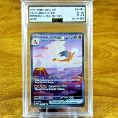 Pokemon SV 151 Charizard EX 199/165 AGS Mint+ 9.5 Full Art Holo