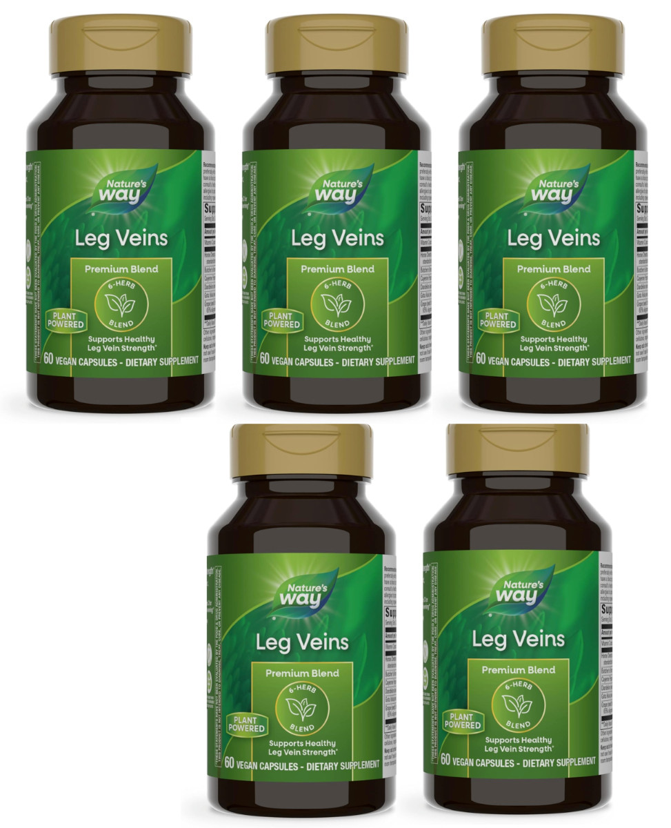 Смесь для поддержки вен на ногах Natures Way; Колпачки Tru-OPCSTM 5X60 или 2X120 и 1x60