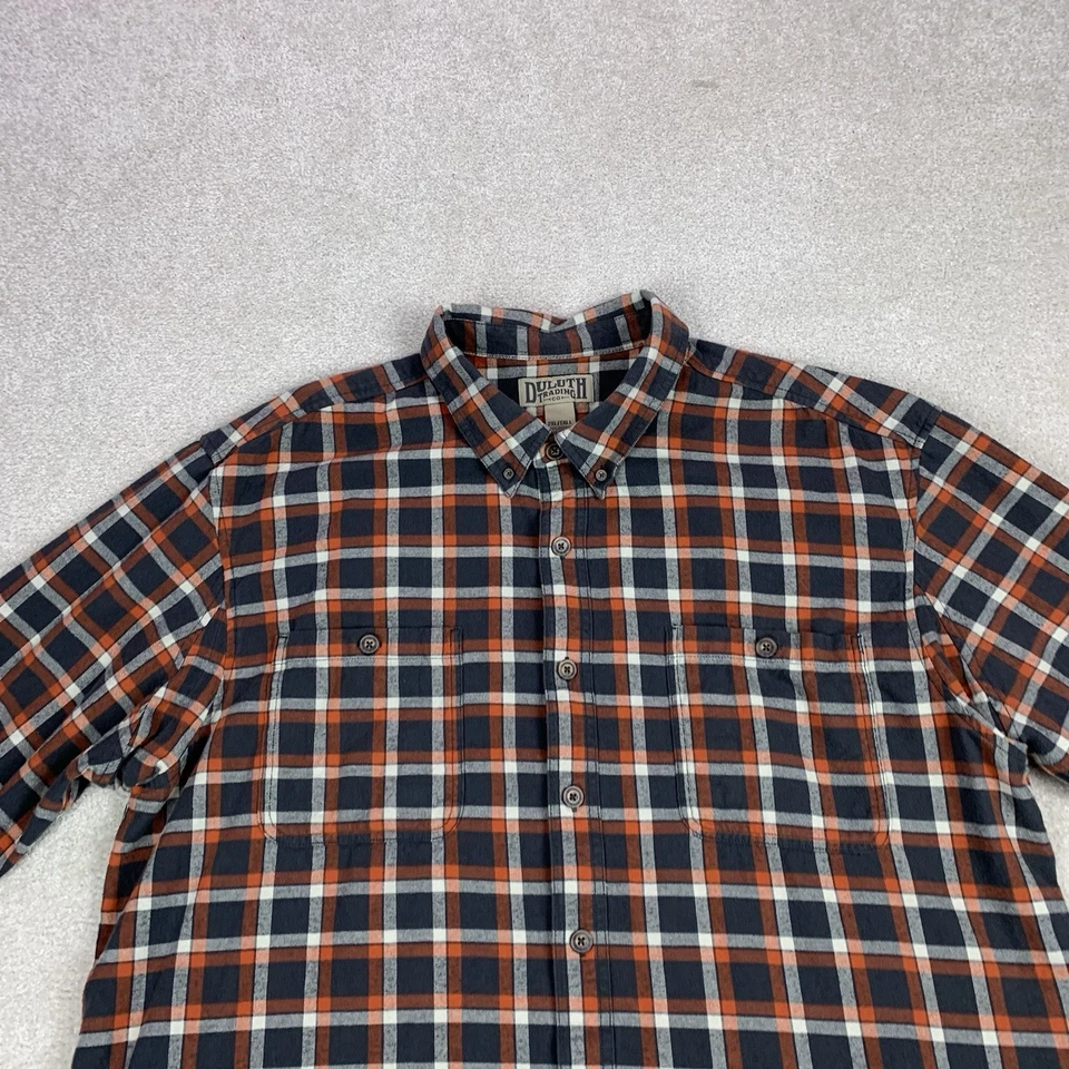 Мужская рубашка Duluth Trading Co 2XL высокая с длинным рукавом клетчатая фланелевая на пуговицах - Изображение 4 из 4