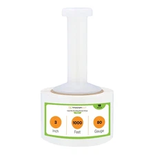 18 Rolls 3" x 1000 Ft. x 80 Ga Clear Hand Wrap Stretch Film with Plastic Handle