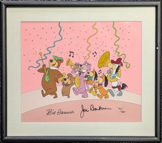 Bill Hanna and Joe Barbera Signed Yogi Bear Ltd Edition Cel #141/300 PSA/DNA LOA