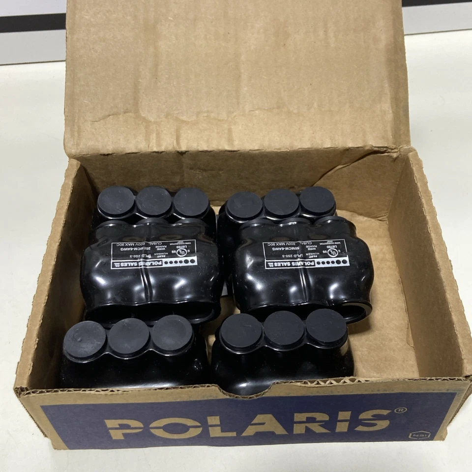 *NEW* Box of 6 Polaris IPLD250-3 Black Wire Connectors 35GF 250 MCM - 6 AWG - Image 3 of 4