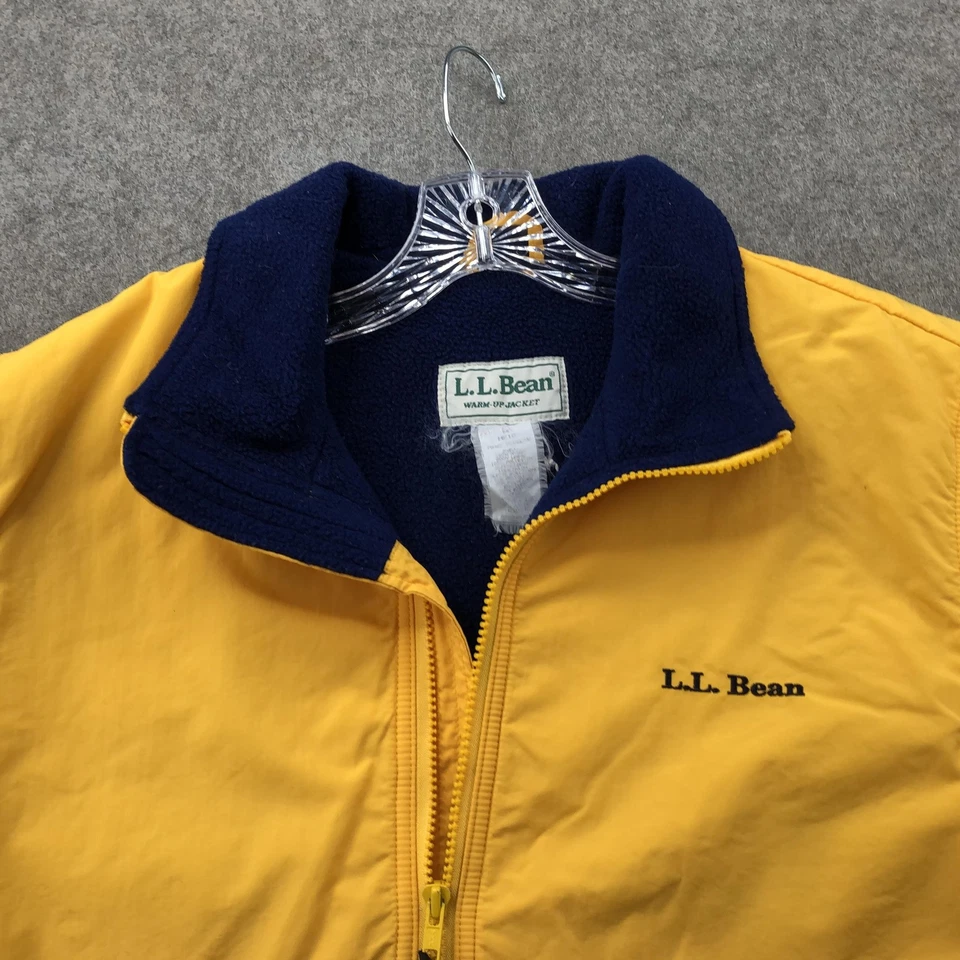 Chaqueta De Colección L.L.Bean Calentamiento Para Hombre Grande Amarillo Azul Forrada de Vellón Cremallera Años 90 Foto 4 de 4
