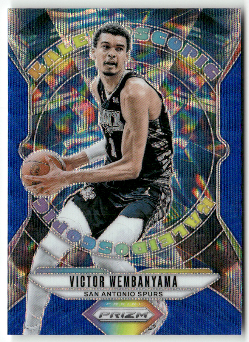2024-25 Panini NBA Prizm No 20 Victor Wembanyama Kaleidoscopic Blue Wave 155/175