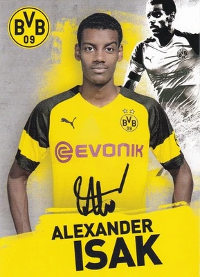 Alexander Isak Borussia Dortmund Autogrammkarte Saison 2018/2019 Faksimile FP711 - Bild 1 von 2
