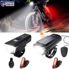 Bike Bicycle Headlight Taillight Horn Set Rechargeable Warning Cycling Light