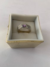 925 Serling Silver Amethyst Ring Uk/Au Size L 1/2 To S 1/2 Band Width 3 - 4 mm
