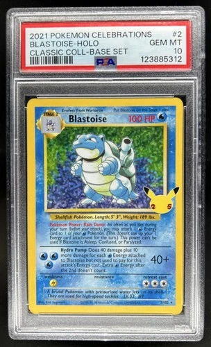 2021 Pokemon SWSH Celebrations Blastoise Classic Collection #2/102 PSA 10