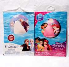 2 Disney Beach Balls - Frozen II  Princesses 13.5 Inches When Inflated - New