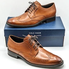 Cole Haan Modern Essentials Wing Tip Oxfords Men's Leather Shoe [British Tan]