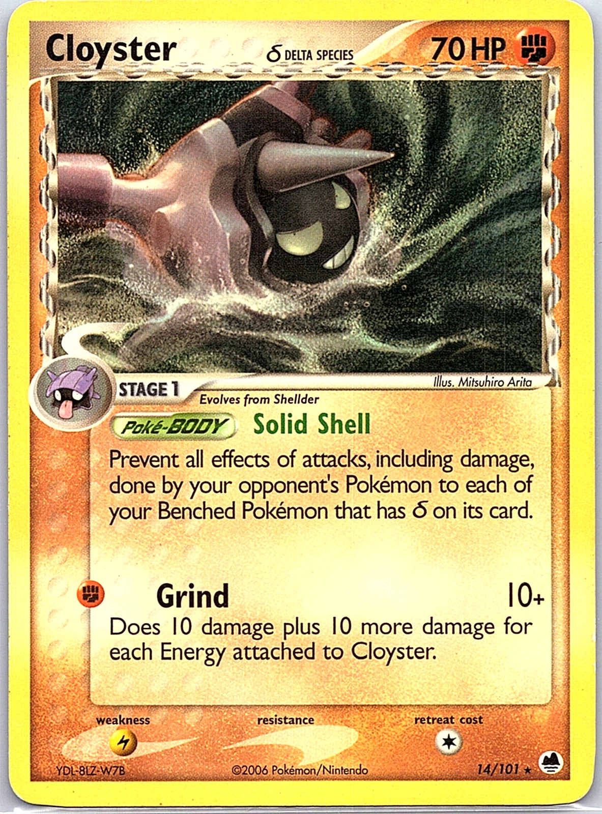 Cloyster (Delta Species) 14/101 Dragon Frontiers Regular LP