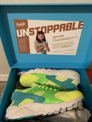 Nike Air Huarache Run Ultra DB Doernbecher Volt/Hyper Jade Kids Sneakers 6Y