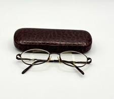Vintage Round Metal Eyeglass Frames Brown Italia Dark Academia Librarian READ