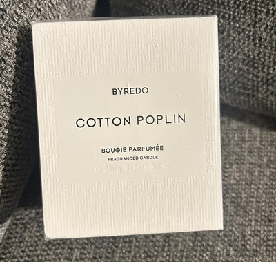 NEU UND VERPACKT versiegelt Byredo Baumwollpopeline große duftende Bougie Kerze 240 g 8,5 Unzen £70