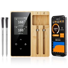 Wireless Meat Thermometer Digital with 2 Probes, Long Range Bluetooth Food Th...