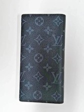Louis Vuitton Monogram Eclipse Brazza Canvas Long Black Compact Wallet W/Box