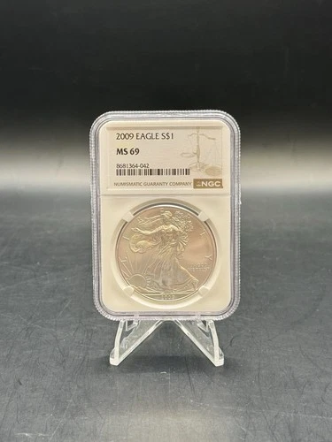 2009 $1 American Silver Eagle NGC MS69 Brown Label