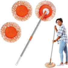 Mop Set With 4 Removable Poles 4 Interchangeable Mop Heads 180° Adjustable uk
