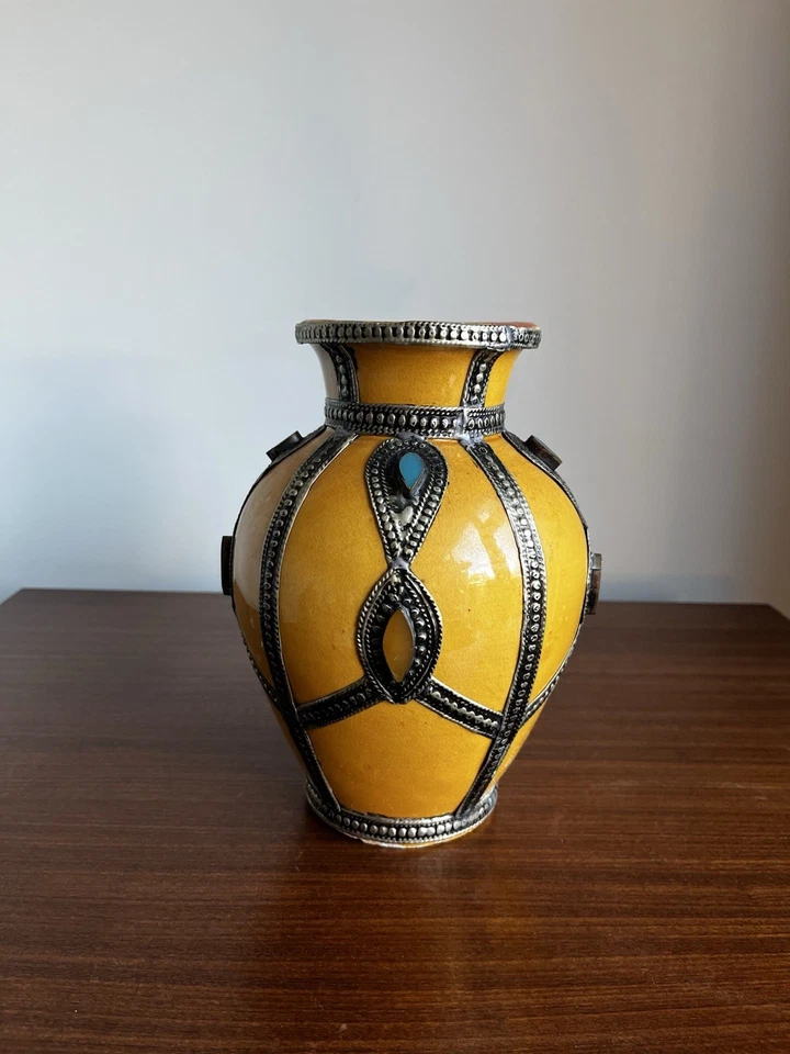 Traditional Moroccan Safi Vase • Jewelled • Hand Made • Vase • - Image 2 of 4