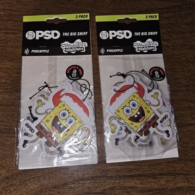 LOT OF 2 Sponge Bob Squarepants Holiday Air Freshener 3 Pk Pineapple
