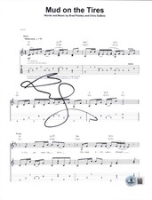 Brad Paisley Signed Mud on the Tires Sheet Music Authentic Autograph Beckett