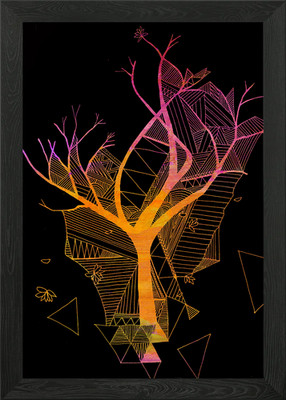 golden tree Framed Wall Art Poster Canvas Print Picture