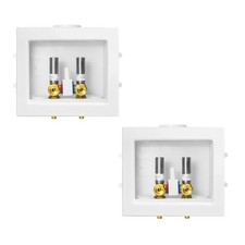 (Pack of 2) Washing Machine Outlet Box, 1/2 Inch Pex-A Inlet x 3/4 Inch MHT (Pack of 2) Washing Machine Outlet Box, 1/2 Inch Pex-A Inlet x 3/4 Inch MHT - Image 1