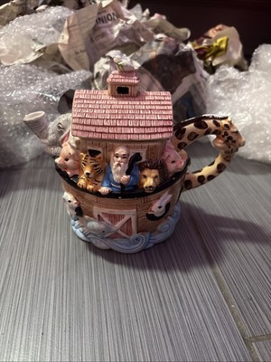Vintage Noah's Ark Ceramic Teapot - Giraffe Handle Elephant Spout - Wang's Inc
