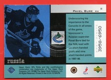1998-99 PAVEL BURE SPX#91 LTD # 3958/6950 GLOBAL IMPACT CARD  HAVE A   L@@K