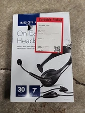 Insignia NS-PAH5101 Pc Headset with Flexible Boom Microphone Black 