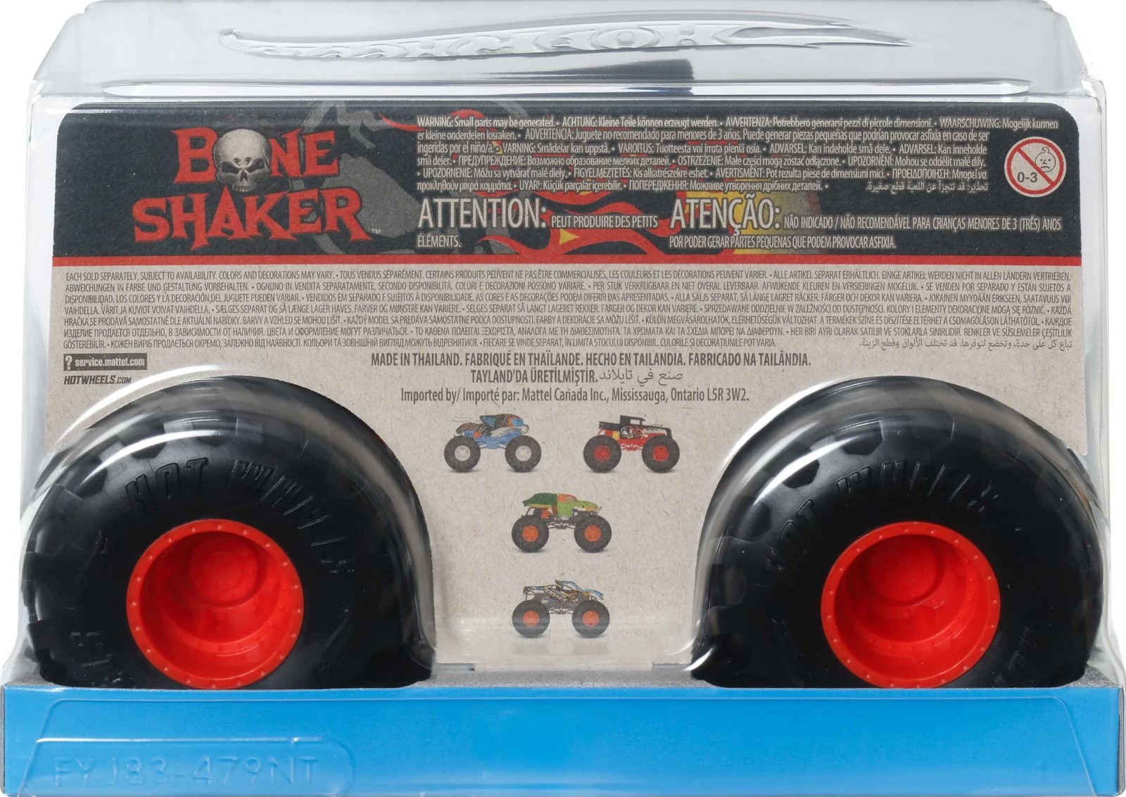 Hot Wheels Monster Trucks Bone Shaker, 1:24 Scale Die-Cast Toy Truck