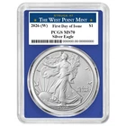 2026 (W) $1 1-oz American Silver Eagle PCGS MS70 FDOI West Point Label Blue