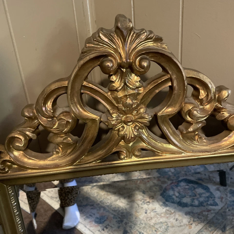 Espejo dorado vintage estilo regencia hollywood dorado Foto 2 de 4