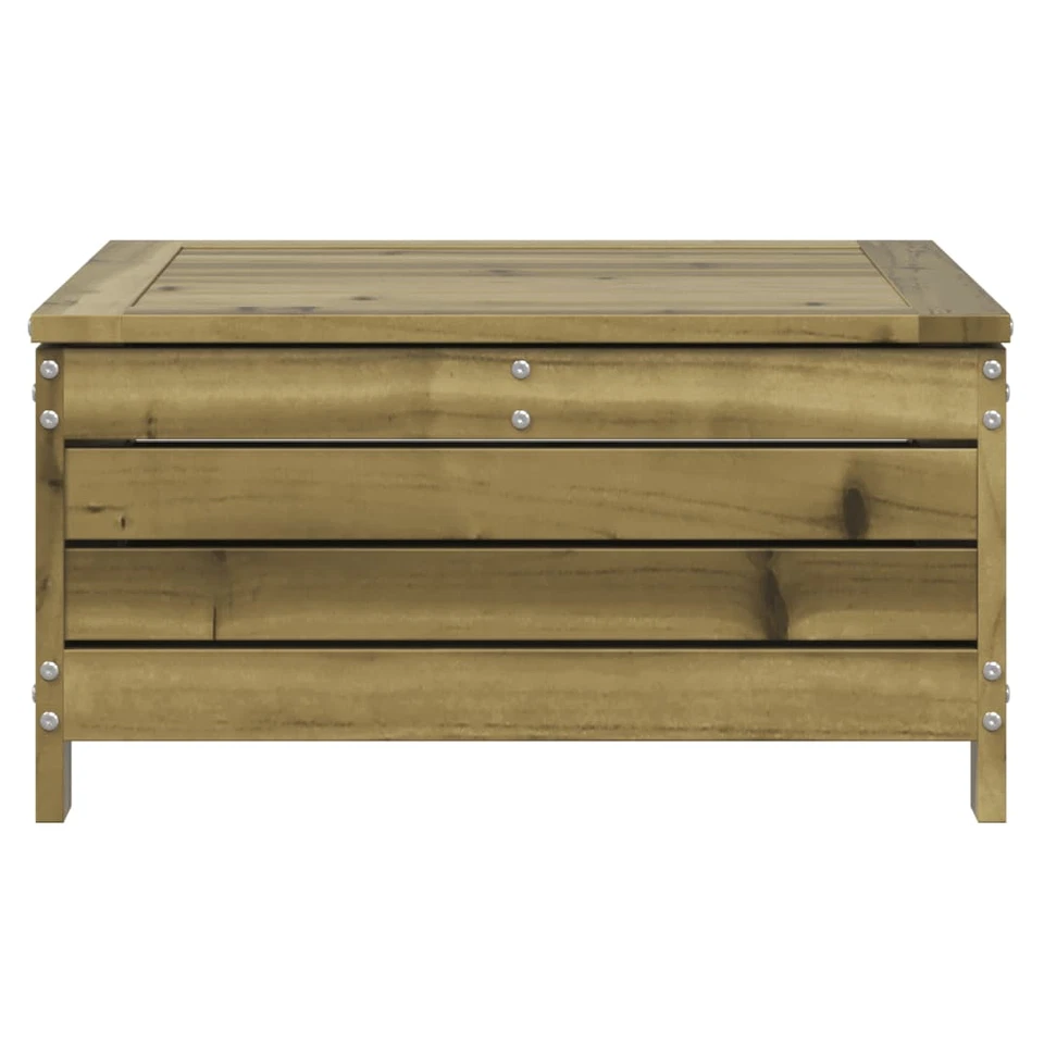 Garden Footstool Leaf Cushion 62x63.5x32cm Vacuum Treated Pinewood Ottoman Seat - Image 4 of 4