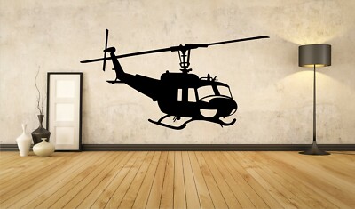 Bell UH1 Helicopter Hubschrauber Huey Vietnam US Marine Military Wandtattoo A057