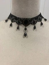 Black Choker Necklace size 13x1 inches