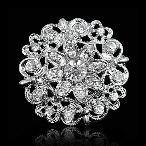 Rhinestone Crystal Bridal Bouquet Brooch Pin Wedding Party - Picture 2 of 18